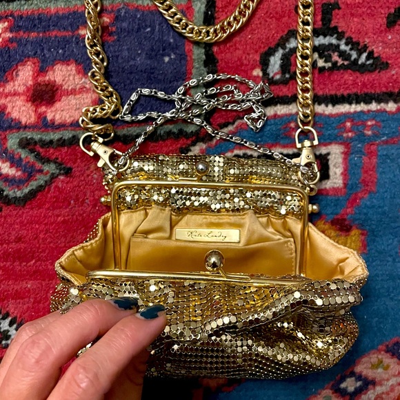 Kate Landry Gold Mesh Evening Clutch // with extra gold chain straps (my own) - Picture 2 of 3